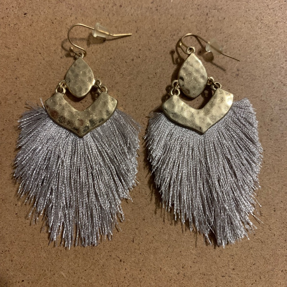 Elegant Gold and Silver Tassel Earrings